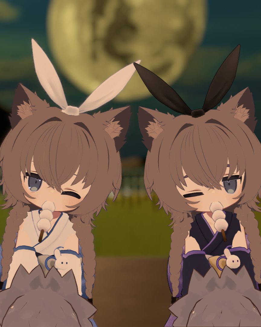Matusooosu's tweet photo. ふたり、月うさぎ
#Moko3D #Kipfel https://t.co/eeZgUeDgp6