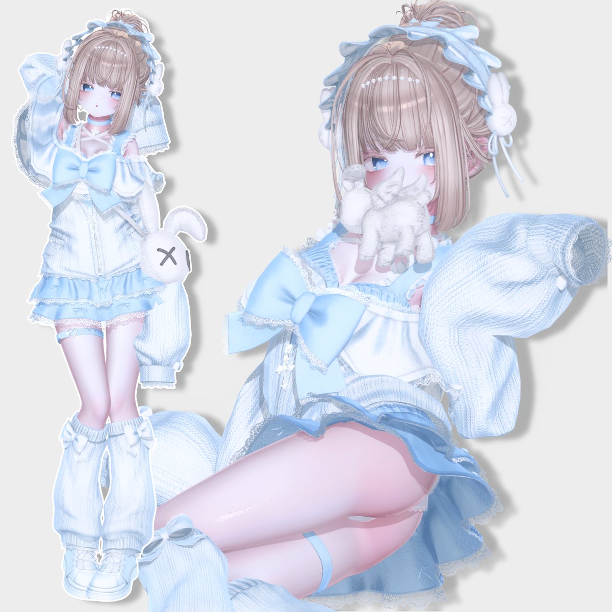 nnp_fynk's tweet photo. うさぎさんも可愛いけど、大きなリボンがついてるケープが本当に可愛い🩵
#Milfy3D #boutiqueserina https://t.co/coXmmP5qTX