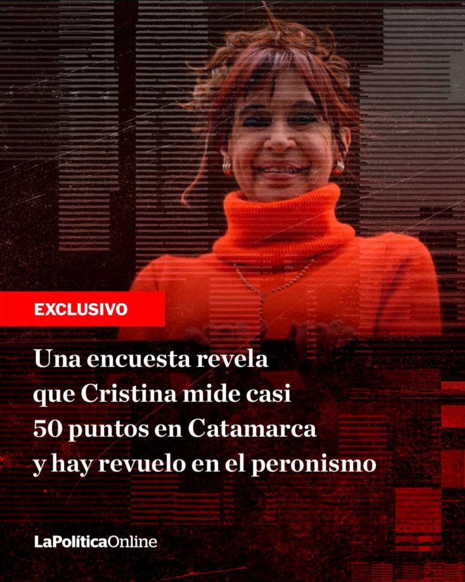 LPOArg's tweet photo. 🔴 La ex presidenta supera los 40 puntos en otras provincias. En el peronismo se preguntan cuál será su salida pragmática. https://t.co/WvgBv4a7EG https://t.co/GP4ojiPwYI