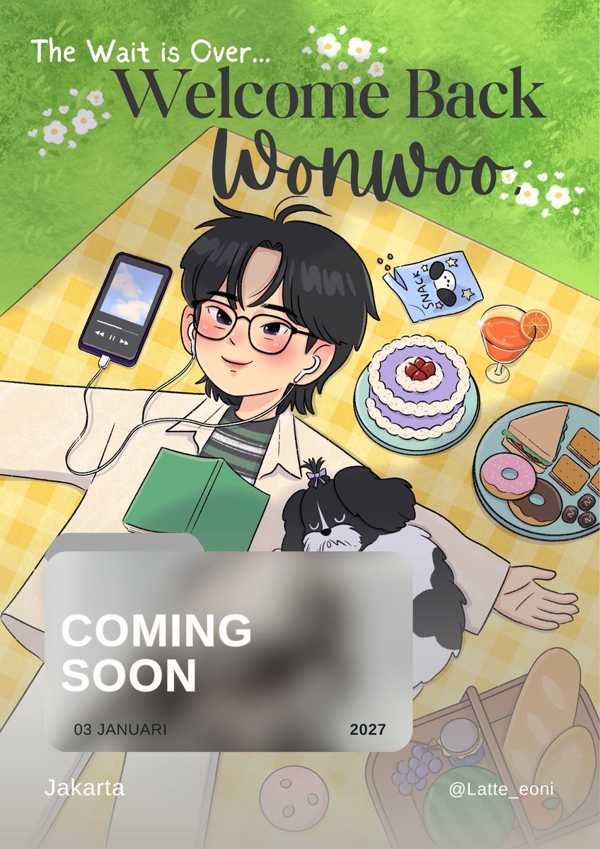 latte_eoni's tweet photo. H -100 

𝑊𝑒𝑙𝑐𝑜𝑚𝑒 𝐵𝑎𝑐𝑘 𝑊𝑜𝑛𝑤𝑜𝑜
03 January 2027
Wonwoo Homecoming  event in Jakarta

Details soon

art by sulkytiger