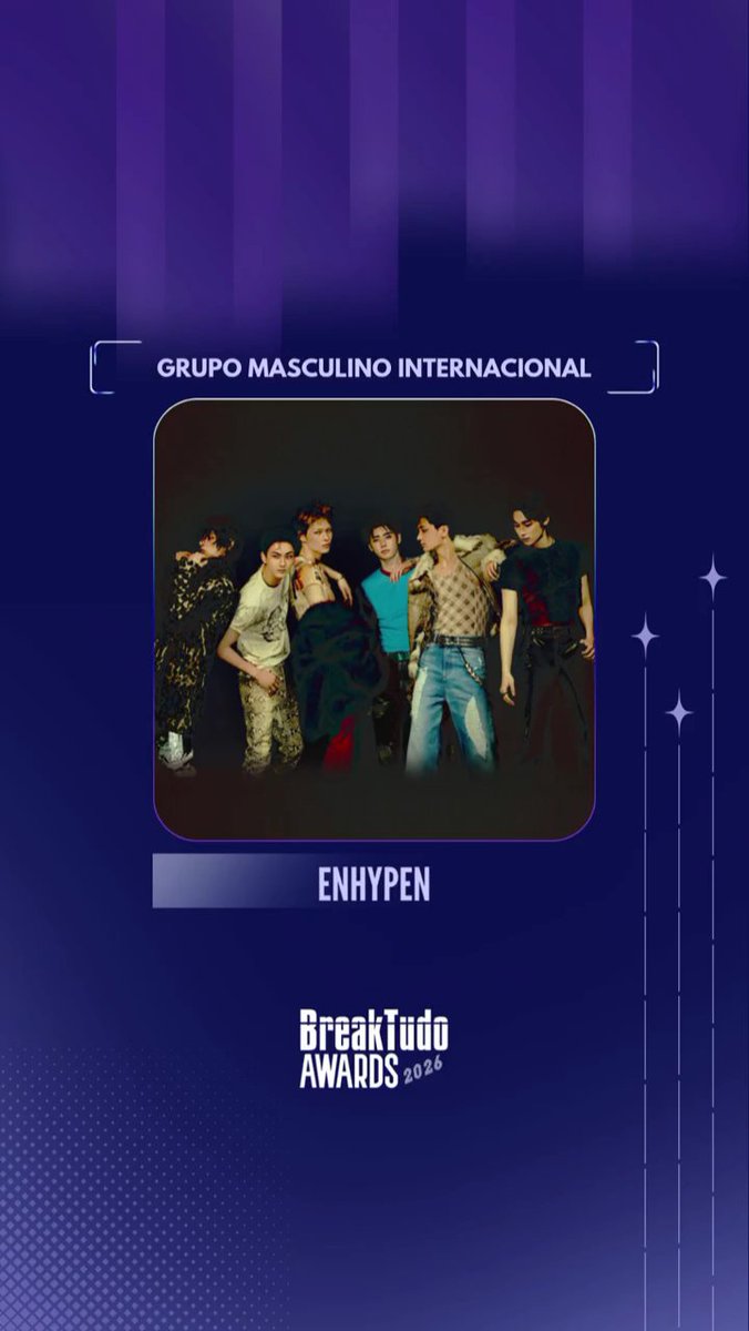 ENHYPENVTID's tweet photo. [BREAKTUDO AWARDS 2026]

Jangan lupa vote 👇🏻

-International Men's group | #ENHYPEN
-International MV of the Year | Bloody Paradise
-International Fandom of the Year | Engene

🔗https://t.co/YllX6XtdJj
📅18/10, 09:53 WIB
🗳️5 suara per sesi (unlimited)

#BreakTudoWithENGENES https://t.co/c7wgStrfia