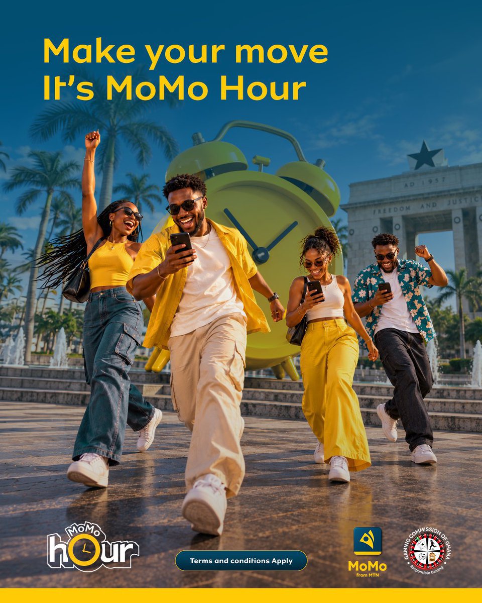 BRADLEY_024's tweet photo. Save GHS50–100, get GHS20 back. Save GHS401+, get GHS50 back. 🤑 It's happening now! Open your MoMo app, go to Savings &amp; Investments and join #MoMoHour. T&amp;Cs apply. https://t.co/MPybv4cl24
