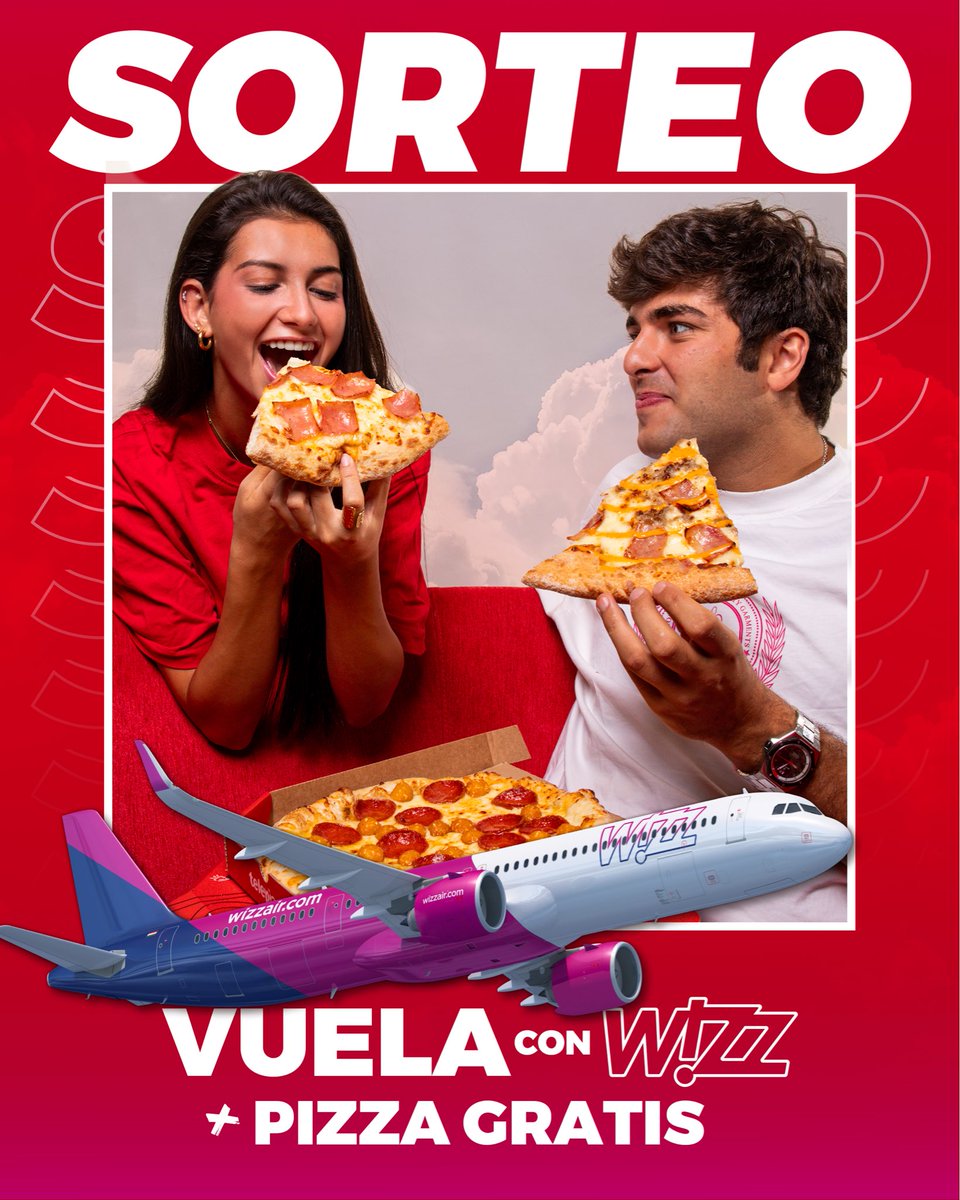 telepizza_es's tweet photo. 🚨✈️¡SORTEAZO! 🍕✈️

¿UN VIAJE CON PIZZA GRATIS? ¡UN SUEÑO!👀
Con @wizzair sorteamos 5 bonos de 150€ + PIZZA GRATIS para que el próximo viaje empiece como tiene que empezar. 🌍🍕

Para participar:
🟢 Sigue a @telepizza_es y @wizzair 
🟢 LIKE + RT
🟢 COMENTA a dónde te irías

📅 5 ganadores el 1/10. 👇

📎BBLL en nuestro perfil.