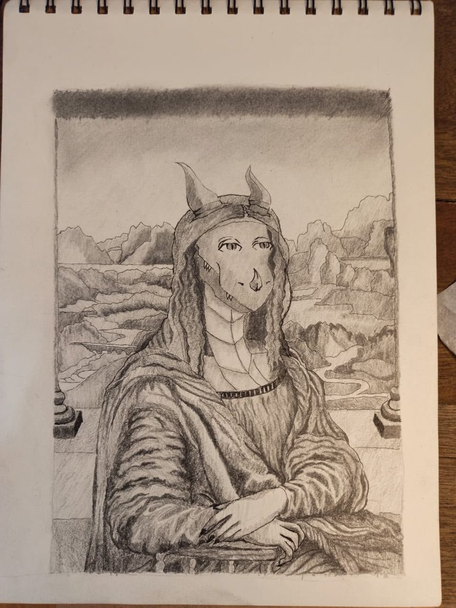 Lannna4332's tweet photo. My submission @DripDragons as the Mona Lisa haha 🎨🐉

Hope you like it! 

#DripDragonsArt https://t.co/K93I5PdZKb