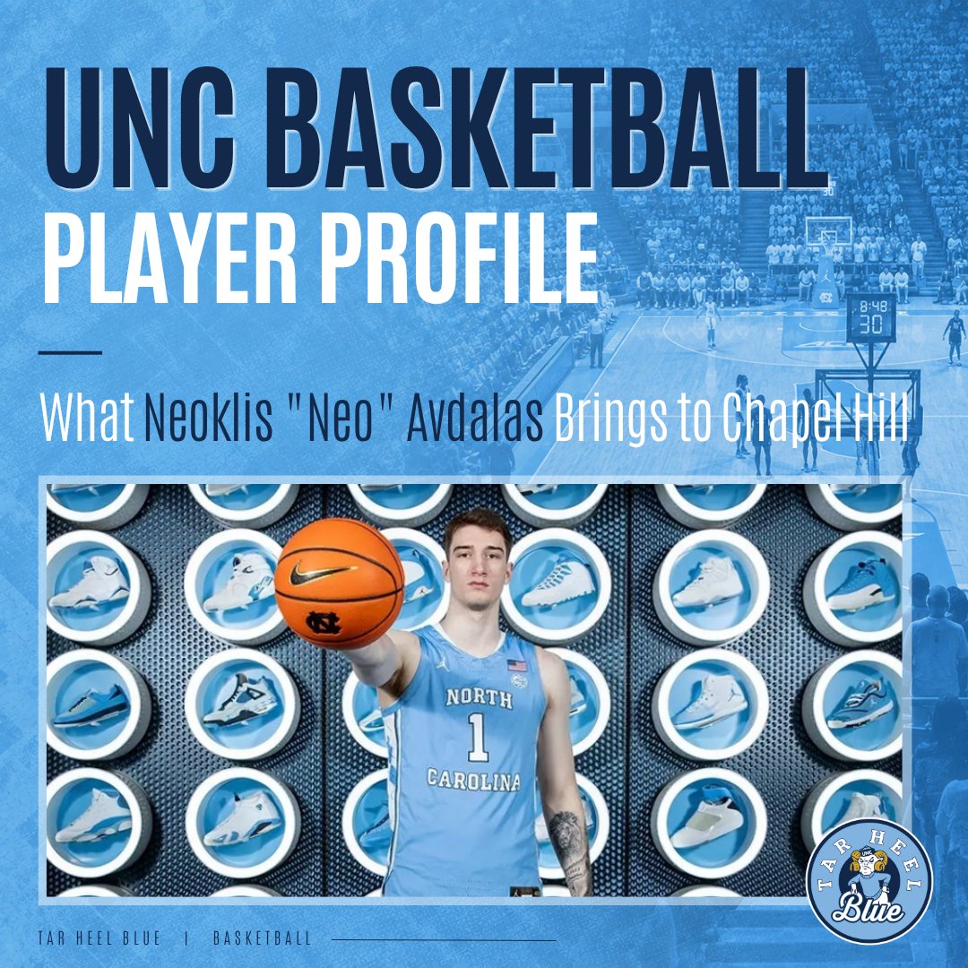 _tarheelblue's tweet photo. What Neoklis "Neo" Avdalas Brings to Chapel Hill.

🔗 (Free) https://t.co/kzXkTzn8UH

"If Avdalas takes another step forward as a shooter and scorer, Carolina may have much more than an oversized guard." - @chrismithunc https://t.co/VRBG3fOEoE