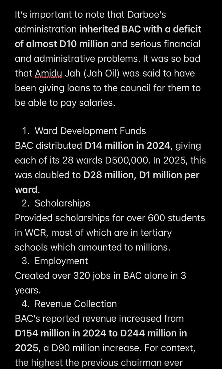 iss_zaba's tweet photo. For those of us interested in seeing some of the achievements Yanks Darboe has been able to make in only 3 years in office. These are all verifiable. If I’m lying it’ll be known. Yanks mang naa fiyaala. https://t.co/S4ANXJZzV9
