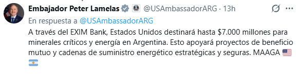 El_vengaK's tweet photo. Beneficio Mutuo:
Argentina vende Litio a EEUU
EEUU vende baterias de Litio a la Argentina
win-win https://t.co/MTGnEEXaHL