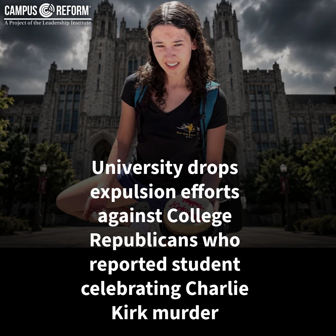 campusreform's tweet photo. A University of Utah student was photographed showing off a cake topped with a 'Happy Kirkiversary' message, referencing the Sept. 10 murder of TPUSA Founder Charlie Kirk. https://t.co/bpgqQYERpJ