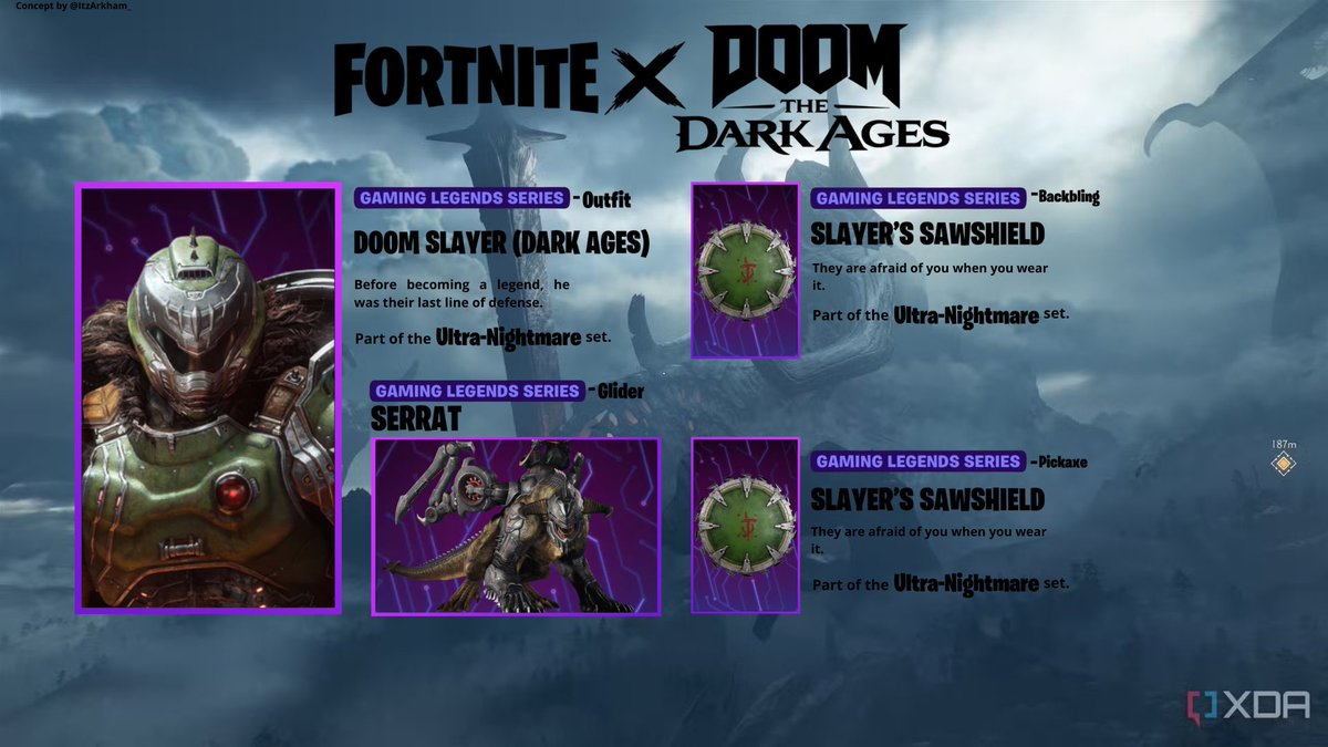 ItzArkham_'s tweet photo. [ Concept ] Fortnite X DOOM The Dark Ages : Doom Slayer 

| Gaming Legends

#Fortnite #FortniteOverride #DoomTheDarkAges https://t.co/5n3XxjChW6