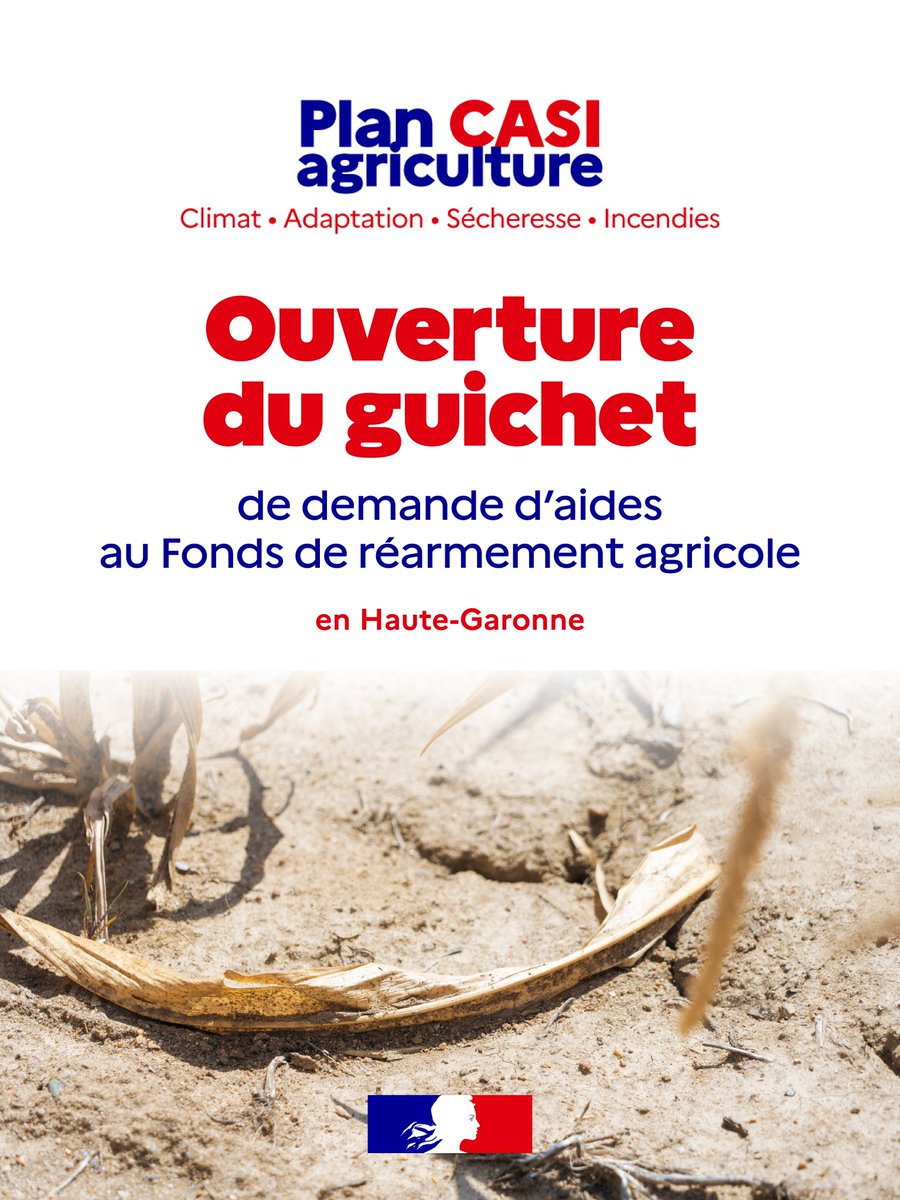 Image de Préfet d'Occitanie et de la Haute-Garonne - 🚜 Ouverture du guichet du fonds de réarmement CASI : un soutien exceptionnel pour les agriculteurs 
