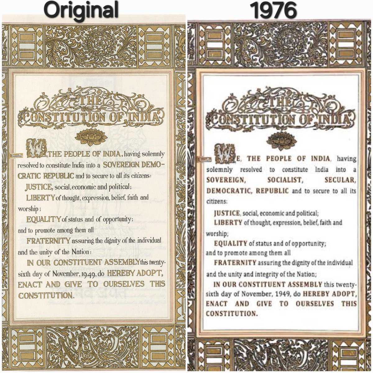 sarkar89124's tweet photo. @ANI I agree with Rahul that laws passed by this legislature should not be enforced if they are unlawful. Similarly, the constitutional amendment made by Indira during the Emergency should also be reconsidered, reverting to the previous constitution. https://t.co/aiYeIc9Svi