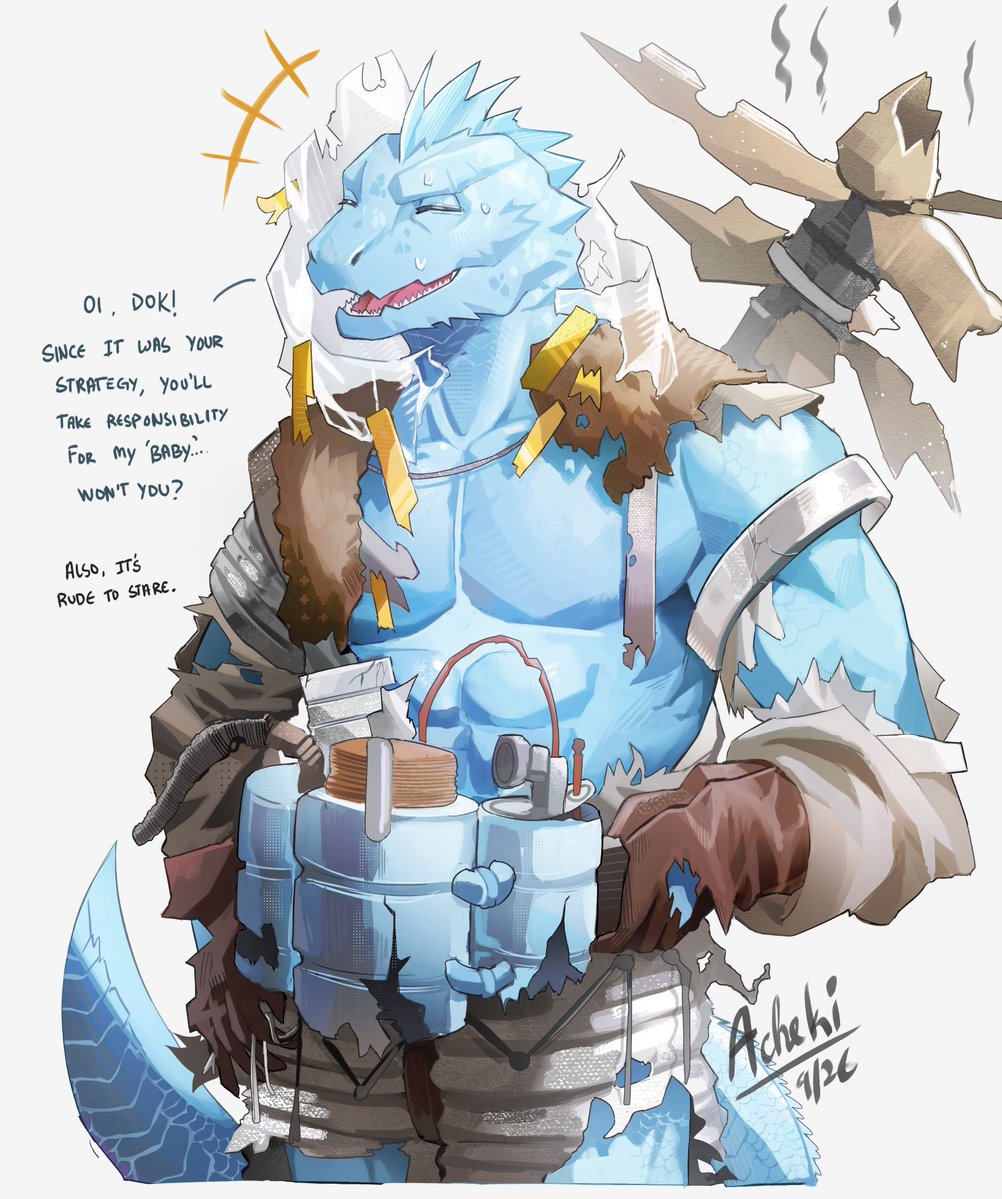 Acheki_'s tweet photo. I really doubt that his beloved “space suit“ lasts longer than a single battle before it needs to be repaired or remade entirely, surely. https://t.co/KgLYIAfgqQ