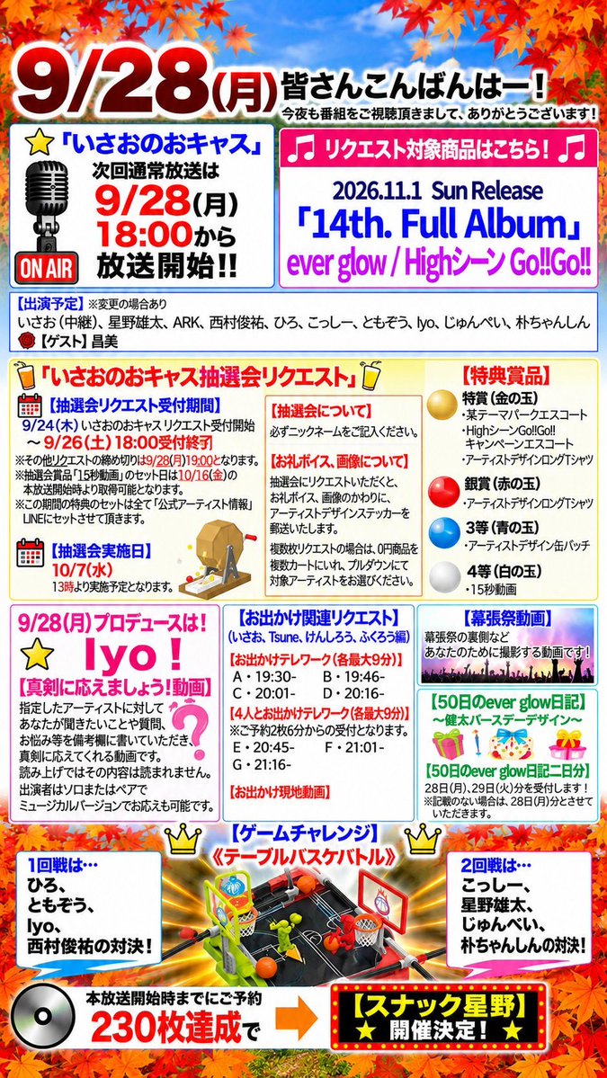 GT_cap_ARK's tweet photo. 28日のリクエスト、オープンしましたー！
盛りだくさんだよー✨
楽しもうね😊 https://t.co/HWf7Mw4Lb8