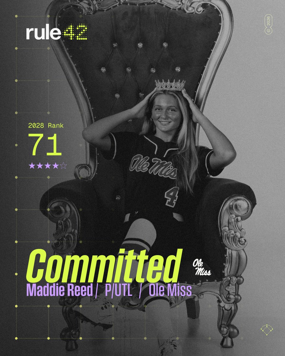SoftbalAmerica's tweet photo. It was a busy week for Ole Miss with a barrage of commitments including four-star athletes Summer Pence, Maddie Reed, Vivian McKernan and Ashlyn Hunt. 

More on the Rebels' recruiting class: https://t.co/fLpcvddkMw

@OleMissSoftball | @Rule42sports https://t.co/CfNmGOpQ7k