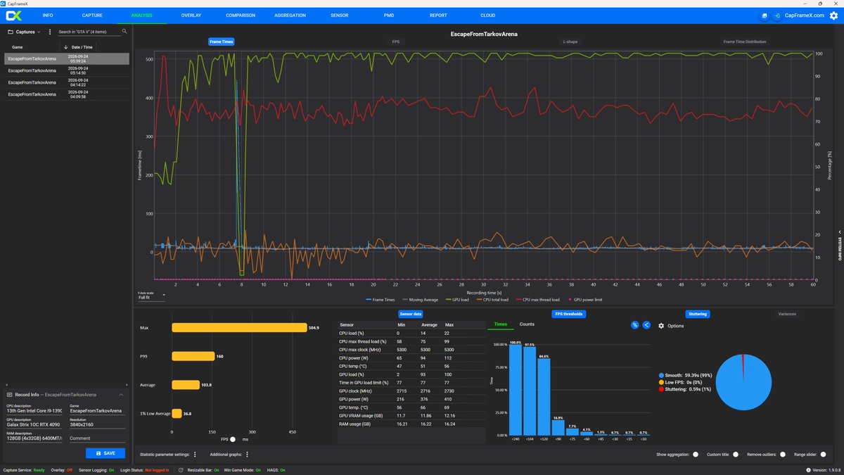 daarseth's tweet photo. @tarkovarena You can see the beginning of this data capture, the server-side or engine synch lock up. The game client completely paused its internal rendering loop because it was forced into a state of "ordered waiting, completely stalled on a delayed networking packet update from the server. https://t.co/j7IuVC28fT