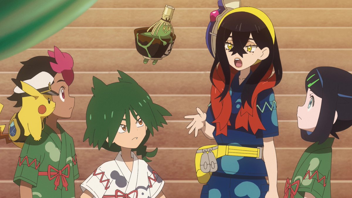 anipoke_PR's tweet photo. △#アニポケ ハイライト▽

#オーガポン はかつて
山に棲む鬼として恐れられていました

今は本当は優しいポケモンだと
里の人々にも理解されています。

でも森の中で荒らされたお供えものを見て
何か思うことがあるようでした… https://t.co/XP1uErGI3w