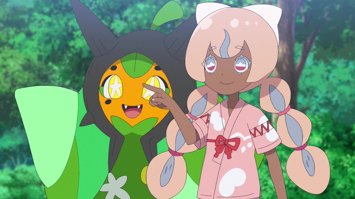 anipoke_PR's tweet photo. #アニポケ 第151話
「ナヴィと不思議な仮面の子」

ナヴィと #オーガポン はあっという間に仲良しに✨

お面に『へんしん』したり
追いかけっこをしたり…
ナヴィと #メタモン、#オーガポン の
楽しい時間を見逃し配信でチェック！

https://t.co/aYJvzXDIqb https://t.co/M0tlEewiaY