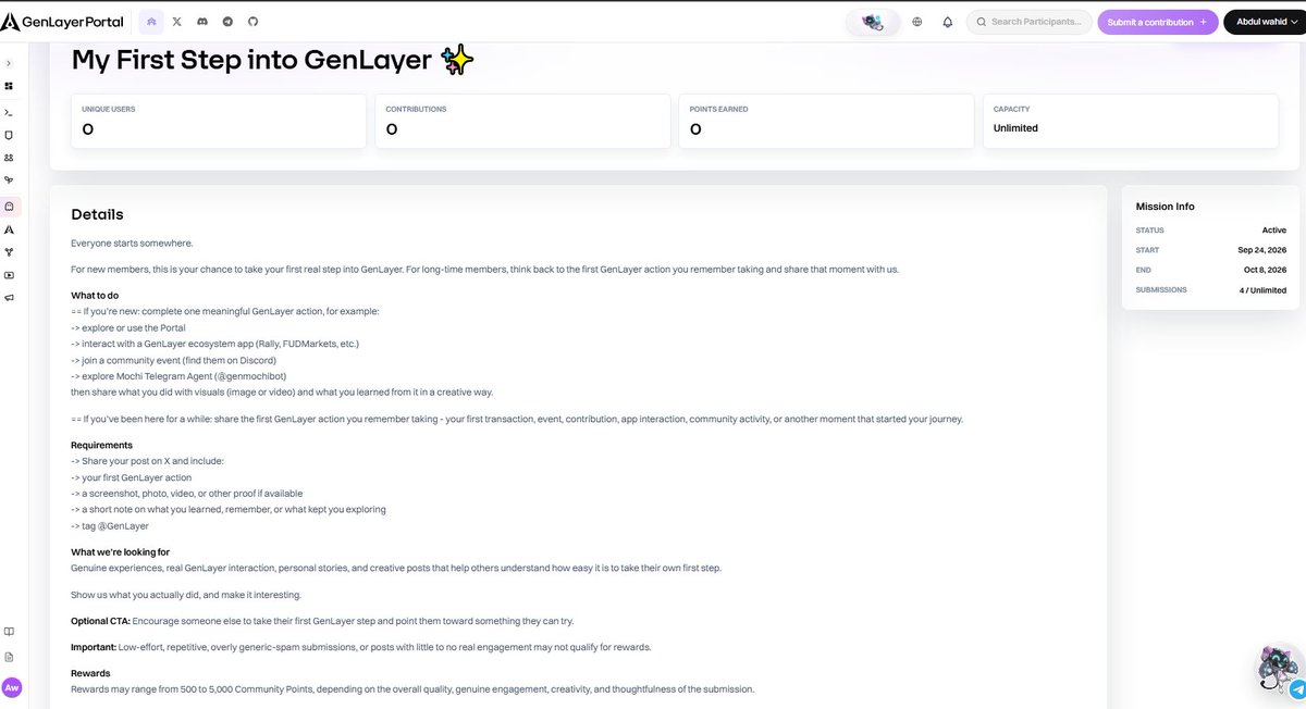 AB_Ali16's tweet photo. 🚀My first step into GenLayer! I started my GenLayer journey by exploring the GenLayer Portal and checking out the available missions and ecosystem.What I learned GenLayer is building an ecosystem around decentralized, intelligent applications.
@GenLayer https://t.co/EHamcDzus8