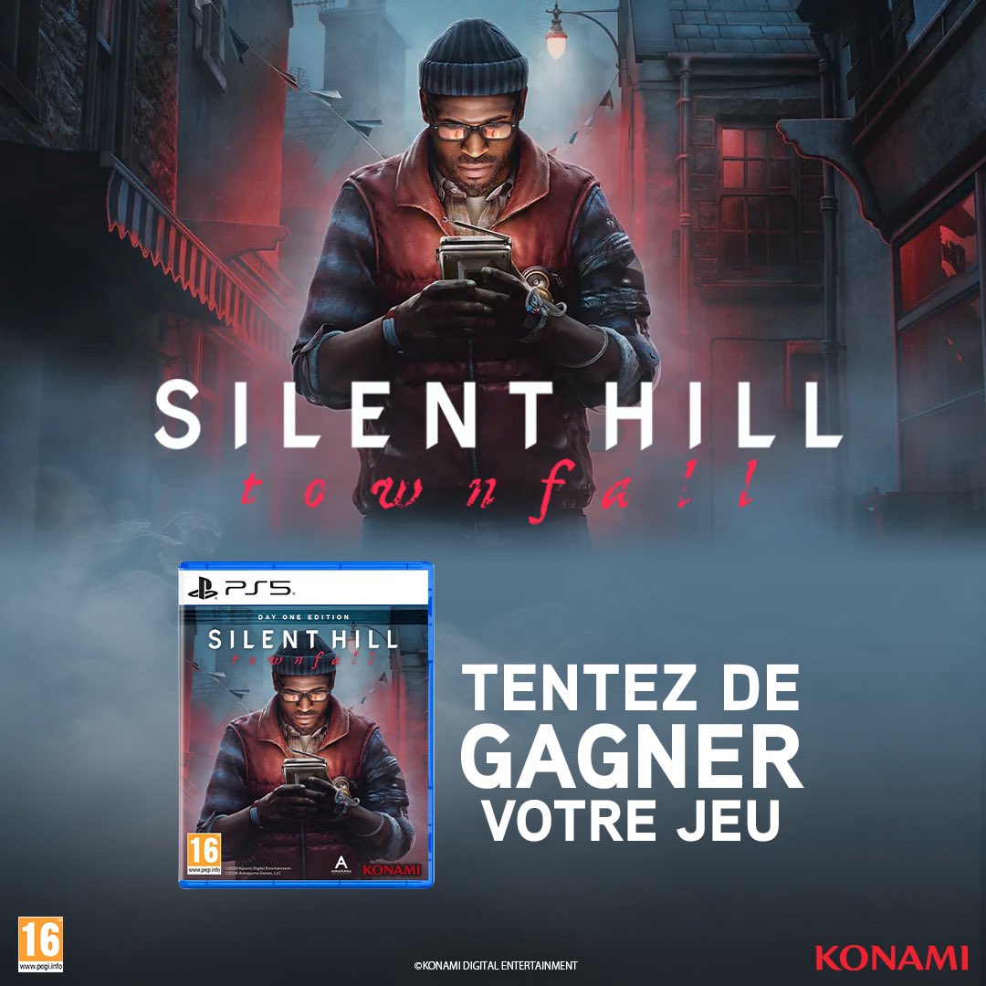 silenthill_fr's tweet photo. 🚨 CONCOURS SILENT HILL 🚨 
Silent Hill: Townfall sort aujourd’hui 😶‍🌫️ Tentez de gagner votre exemplaire PS5 ⤵️

🔺 Like⁣⁣⁣, RT &amp; Follow @SilentHill_Fr
🔺 Mentionne en réponse un ami (ou un ennemi)

TAS dans 7j https://t.co/HNg4G3gUu8