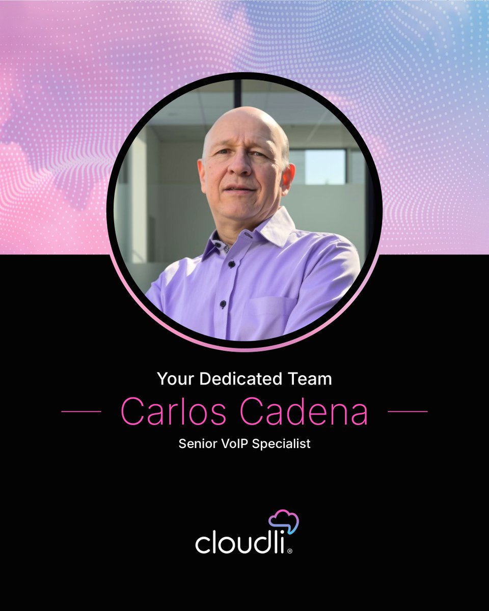 getcloudli's tweet photo. Meet Carlos Cadena, our Senior VoIP Specialist ⭐ His expertise, precision and steady approach make an impact across #Cloudli every day. #LifeAtCloudli https://t.co/RZDmcAV0rd