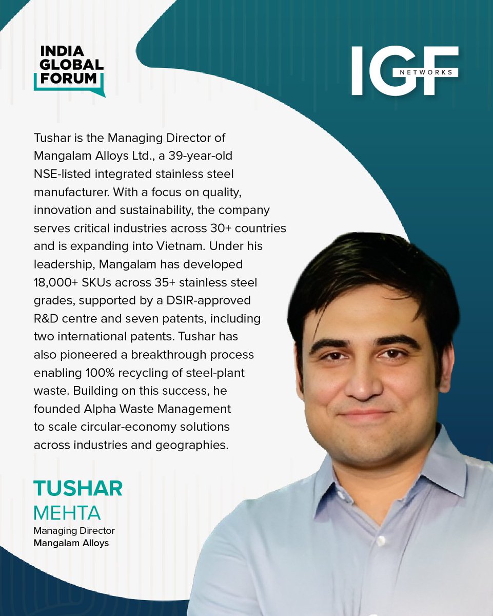 IGFupdates's tweet photo. 2/2: From investing across some of India’s most dynamic sectors and building future-ready talent, to scaling Indian manufacturing across global markets and advancing circular-economy solutions, their experience adds new dimensions to the conversations and connections within IGF Networks.

Together, they strengthen a community built around meaningful dialogue, strategic connections and opportunities to shape what comes next.

Interested in becoming part of IGF Networks?
Register your interest: https://t.co/ORT1n2G7rv

#IGFNetworks #IndiaGlobalForum #Leadership #GlobalBusiness #StrategicGrowth #Networking