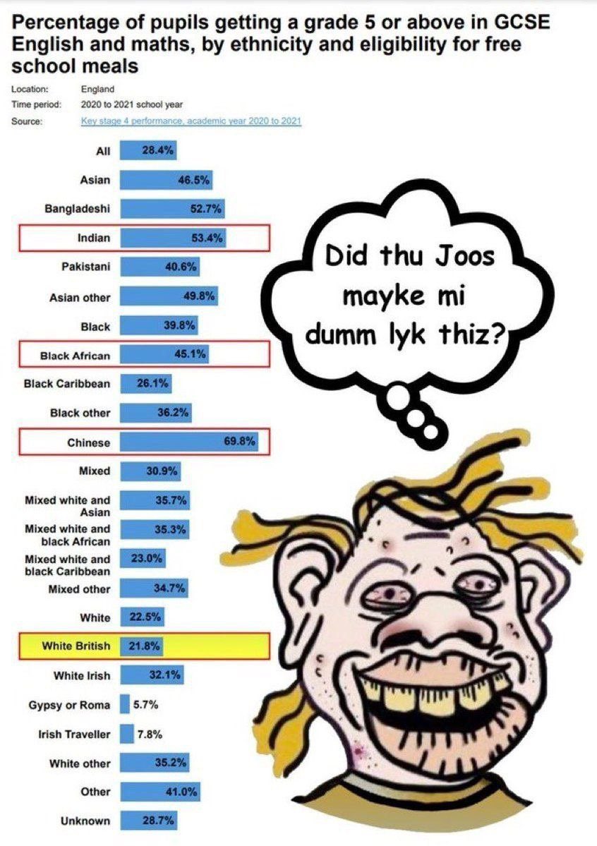 Yodhaa_warrior's tweet photo. That data is old and unreliable...

however, the New gen of White British are statistically terminally equal or of lower intelligence than Sub-Saharans and inbred Muzlims! https://t.co/jAc6SLxLZe