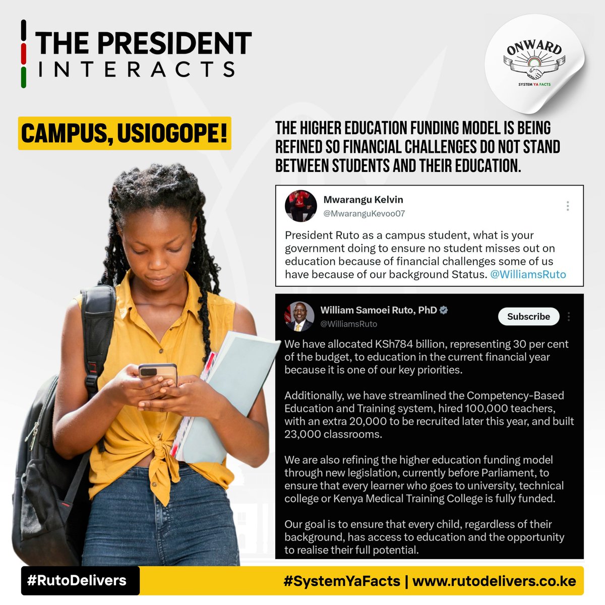 Ms_wanjii's tweet photo. President Ruto’s development agenda is focused on tackling real challenges housing, jobs, education and infrastructure while investing in projects that create opportunities for Kenyans.Ruto is fixing Kenya one project at a time.
#rutodelivers #fixingthenation #Presidentinteracts https://t.co/rDiwd008Ny
