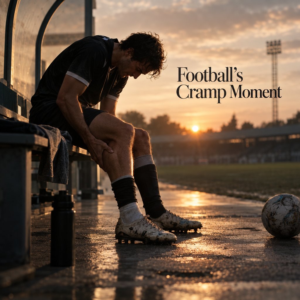 PixelPitchHQ's tweet photo. There is a tiny second in football when the body stops negotiating.
A player reaches for the ball, the calf grabs back, and the face changes. Not pain exactly. Betrayal.
Cramp is one of football’s most honest scenes.
No slow-motion skill, no perfect pose, no brand-friendly celebration. Just a human machine that has been sprinting, twisting, braking, jumping and thinking for nearly 90 minutes finally saying: enough.
The strange thing is that cramp often looks dramatic but ordinary. A teammate stretches the leg. A rival may help. The crowd groans, then waits. For a moment, the contest becomes almost intimate: one body on the grass, another body trying to return it to the game.
Football makes us forget how unnatural the match is.
Players do not simply “run around.” They accelerate, stop, turn, collide, scan, decide, and repeat. Their muscles are working while their brain is solving moving puzzles under noise, pressure and fatigue.
By the end, the body is not just tired. It is managing heat, fluid, fuel, impact, stress and emotion at once.
That is why cramp carries a lesson bigger than sport.
Most of us know a version of it: the late-night deadline, the family duty after a long day, the smile we keep holding when we are empty. We call it discipline until the body calls it debt.
Footballers have medical staff, nutrition plans, recovery tech and ice baths. Still, the body keeps the final vote.
That is the humbling beauty of the cramp moment. It reminds us that greatness is not the absence of limits. It is learning how close you can travel to them without pretending they do not exist.
And sometimes, when a player gets back up, the cheer is not for talent.
It is for recognition.
We have all been there: one more run, one more minute, one more reason to keep going.

#PixelPitch #FootballStories