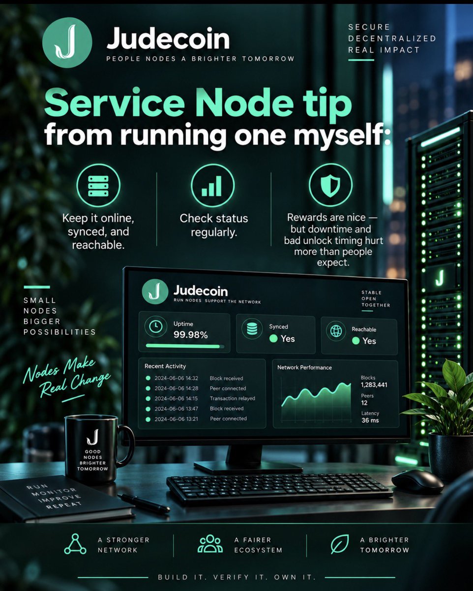 jessica_5777's tweet photo. Every Judecoin Service Node helps strengthen the network — improving stability, decentralization, and security while supporting the future of PoS. ⚡

I run Service Nodes myself because every stable node matters, and every participant helps make Judecoin stronger. 💪

#Judecoin #ServiceNode #PoS #Privacy