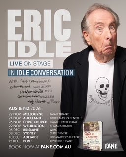 EricIdle's tweet photo. Australia 🇦🇺 New Zealand 🇳🇿 I'm coming back for An Evening of Idle Conversation.
Expect ridiculous stories, 
old friends, and the absurdly unpredictable journey of building a house in France over fifty five years when it grew from a shack to a Shackeau. https://t.co/N4TQZtBjc9