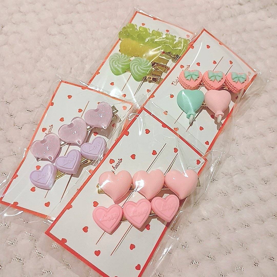 syrup29's tweet photo. 【ピックアップ商品④💌】

お品書きに載せきれなかった
ヘアクリップの在庫こちらです！
２本セットはすべてワンコイン👌✨

#カワクリ文化祭 https://t.co/PapieNKwto