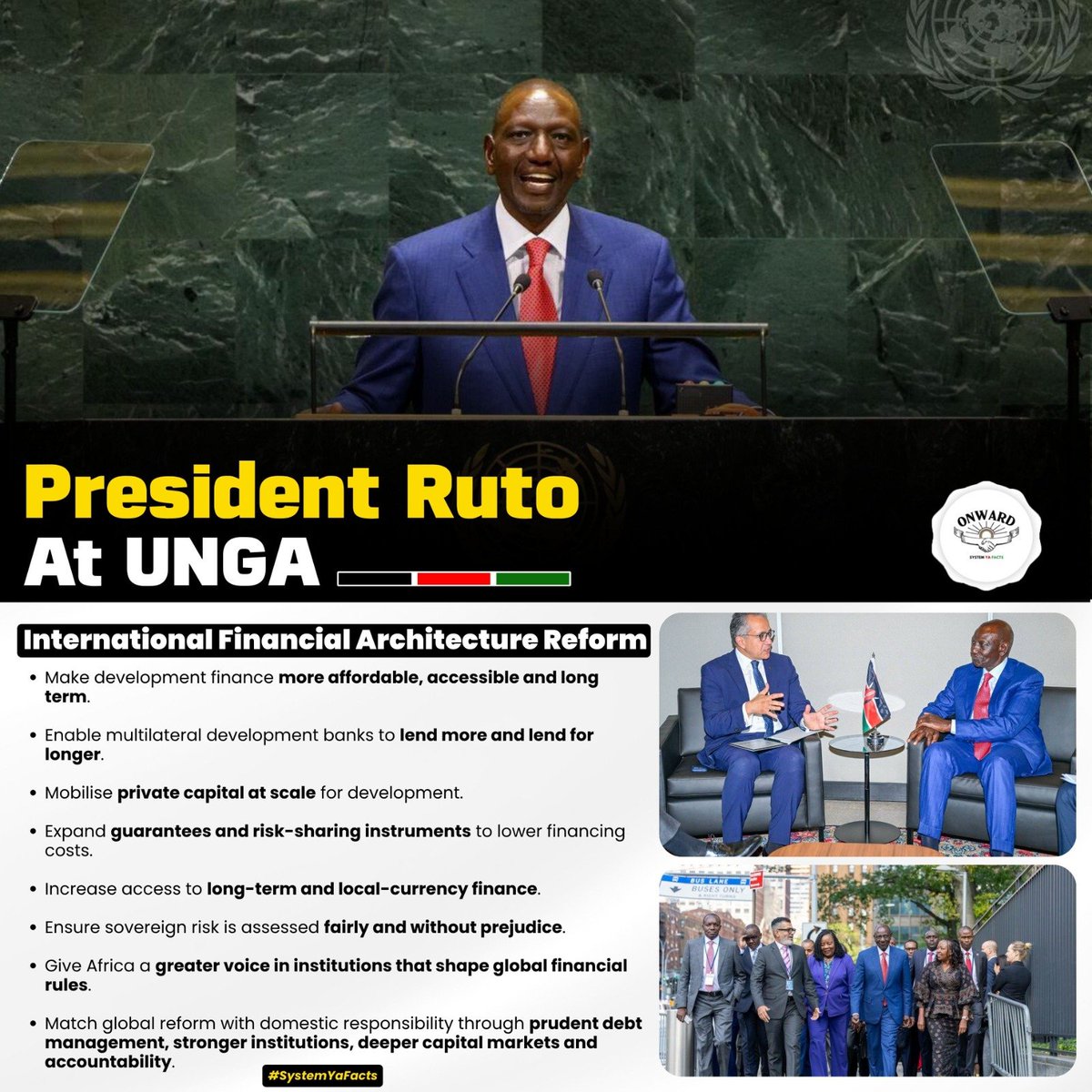 Ms_wanjii's tweet photo. President Ruto is championing a stronger voice for Africa at the global level, pushing for UN reforms,fairer financing and greater opportunities for developing nations.He also highlighted Kenya’s plans to expand industries, create jobs and add value locally. 
#Presidentruto #unga https://t.co/a6tugsUI0M
