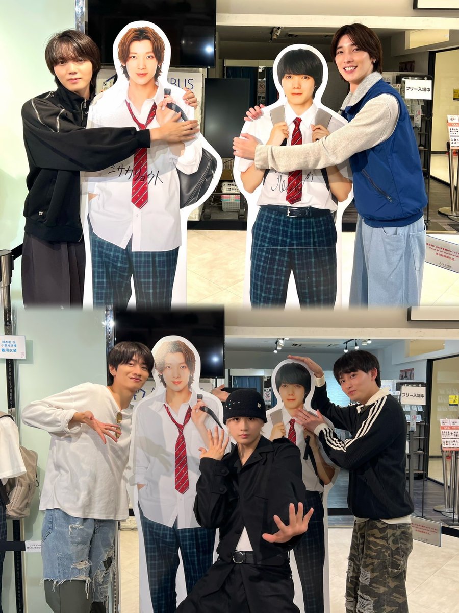 manga10_torico's tweet photo. 🏫ドラマ「陽キャ集団にいる芹沢は、 俺の前だと様子がおかしい」ポップアップストア📖🖊️ at #マンガ展渋谷
https://t.co/XUYkFlYdOD

˖⋆࿐໋₊ 9月17日(木) ˖⋆࿐໋₊

キャスト様ご来店時の様子を大公開📸🌟 ⸝꙳.˖
お写真からも5人のわちゃわちゃ感が伝わるはず…😸💭

展示をご覧になる際は、
ぜひ思い浮かべてお楽しみくださいませ🫶🏻

#陽キャ集団
#小泉光咲(#原因は自分にある。) #四坂亮翔
#木村魁希 #田中笑太郎(#DXTEEN) #葉山侑樹