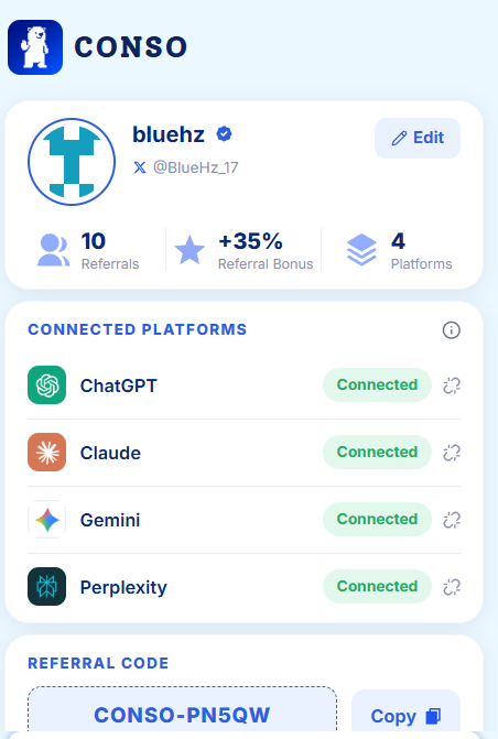BlueHz_17's tweet photo. You pay for the models - Your interactions make those models more valuable  - Yet you get almost nothing back from the value you create .
@conso_xyz

flips that equation https://t.co/hCSZPX9La8