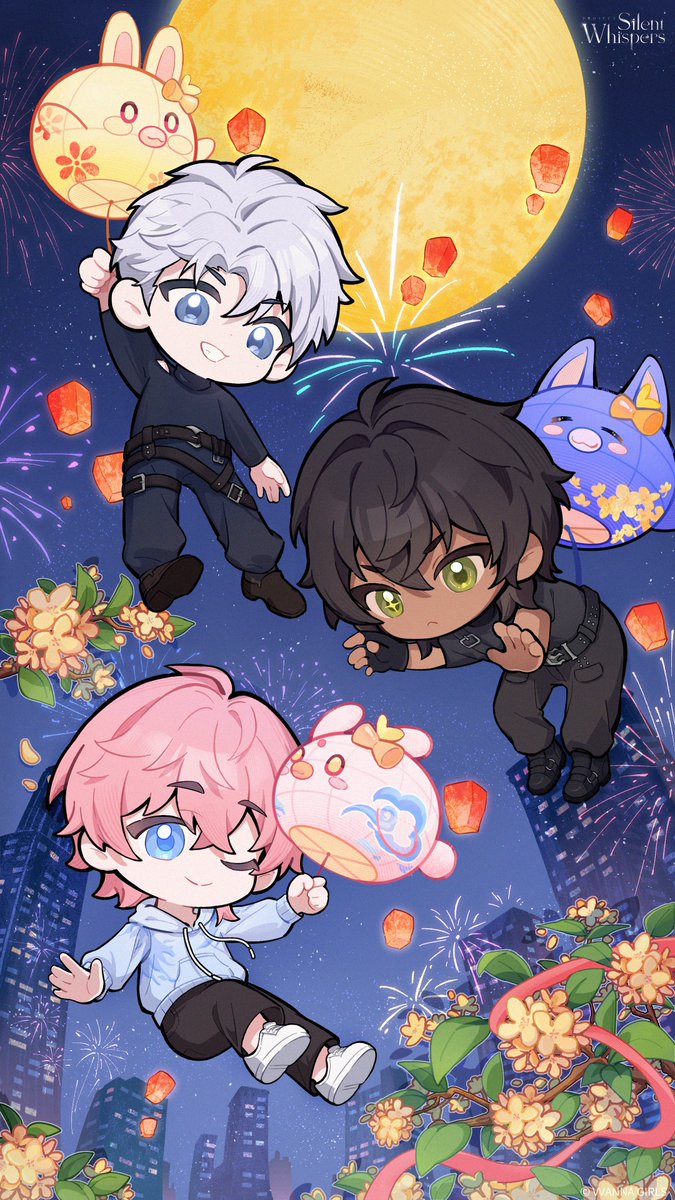 S_whispersEN's tweet photo. Chibi Eclipse｜Happy Mid-Autumn Festival!

Osmanthus fragrance fills the autumn air beneath a full moon.
May this bright moon be shared with someone special.

Where will you go moon-gazing with him tonight?

—A whisper away from a love that's real—
Global pre-registration is now open for Silent Whispers—A UE5 cinematic love adventure game!
➤Pre-register here: https://t.co/QUofnKfsCs

#SilentWhispers #Theron #Valen #Alarik