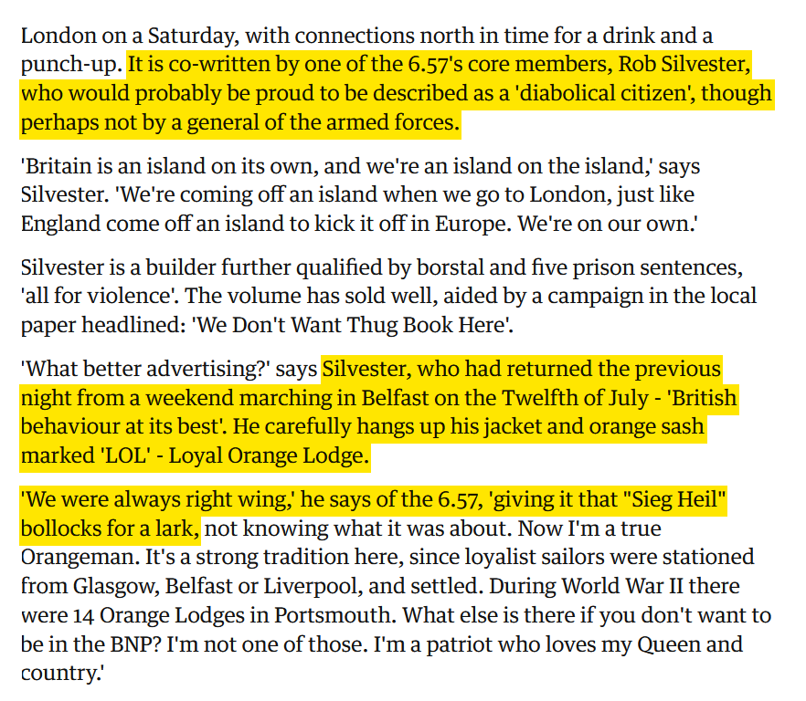 DaveLeg3nd's tweet photo. Everyone's shocked at Gosport. A core member of Pompey's 6.57 football firm told the Guardian they were "always right wing" and did Sieg Heils "for a lark."

I lived there for years. Plenty of racists, violence, nothing new, just waiting for the next excuse. Now they livestream. https://t.co/jOmOm9FnJc