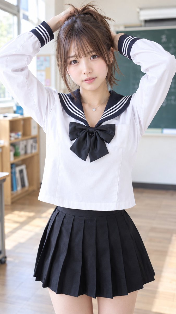 School Ponytail Portrait