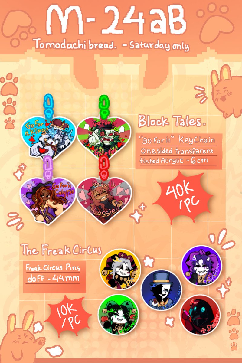 snowballsstereo's tweet photo. Hey everyone! I'm so excited to finally open up pre-orders for CF23!
⏰Open Po: Sept 24th – Sept 30th
📌Note: Pick-up is for Day One only at the booth M-24AB 
🍰Fandom: Block Tales, The Freak Circus 
🔗Links:https://t.co/i52Px3LDZa
#CF23 #comifuro23 #blocktales #tfc https://t.co/QXvcncmSNi