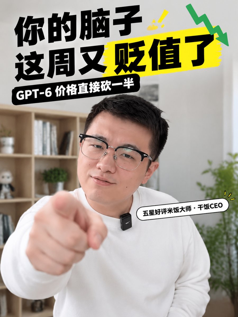 ganfanCEO's tweet photo. 你的脑子，这周又贬值了

OpenAI 这周发布的 GPT-6，价格直接砍一半。最便宜的那一档，读一百万个 token，只要一毛钱美元。

以前，人是智力的载体，想要智力，就得雇人。
现在，电就是智力的载体。智力第一次成了能买卖的商品，而且只会越来越便宜。

你靠脑子吃饭？那你的饭碗，也在打折。

我的公司，全球顶尖的新模型一出来，一小时内就全面接入。一天轻松烧掉百亿 tokens，光是 AI 员工饭小妹，就读了三万多条客户消息。

那人还值什么钱？值钱的，是会用智力的人。
美国现在很火的一个岗位叫 FDE，就是把 AI 装进公司业务里的人。我就是自己公司的 FDE。

关注我，带你学 AI，学 FDE。

#FDE #AI #大模型 #打工人 #认知 #职场