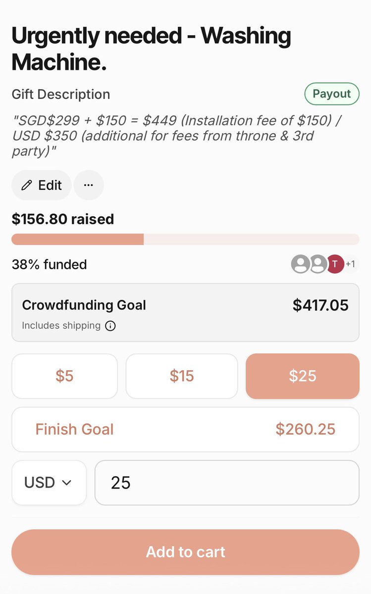 seraphina81_'s tweet photo. It's 9/24 (5 pm)
I would like to be able to get ff by this week so can get the machine by next week.
Almost 2 months without a washing machine.
It’s 38% currently. I been really sick washing my clothes by hand while having a migraine. Please help. https://t.co/0LSt8FfaBW https://t.co/bSEiPnqIug