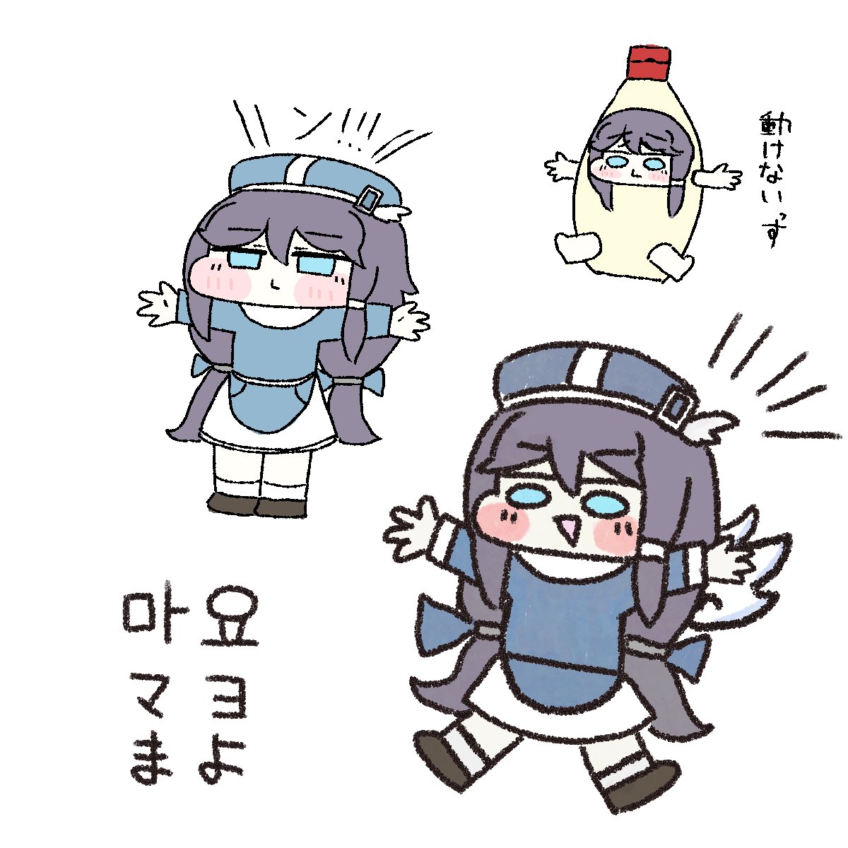 Pigeon_HF's tweet photo. メンテ延長されてたからマヨのらくがきをするなどした https://t.co/h9icJoBXgf