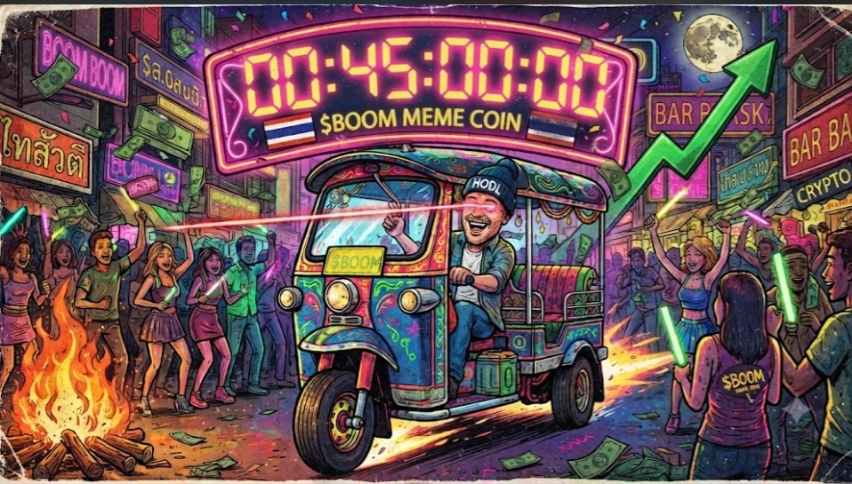 Boomogdm's tweet photo. 🚨 FINAL CALL! 45 MINUTES TO LAUNCH! 🚨
​The wildest ride on Solana is almost here! $BOOM (Boom Boom Bangkok) is about to explode onto https://t.co/gcdLtBTlGb. 🇹🇭🚀
​Get your SOL ready, prepare for lift-off. The neon party of the century is about to begin! 🔥🌕 https://t.co/e00g4K6N6Y