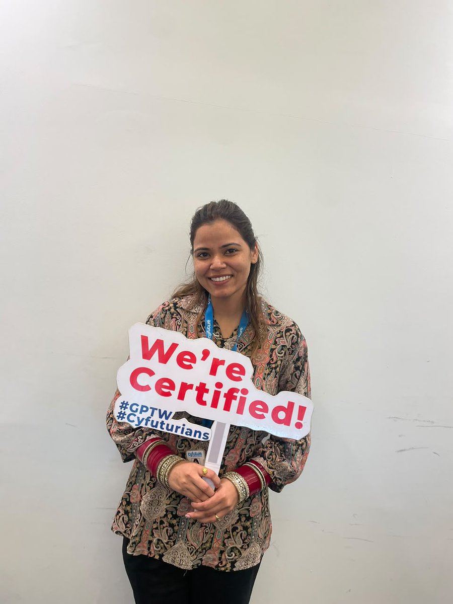 cyfuture's tweet photo. Cyfuture is recognised as a Great Place To Work for Women. 💙 

We’re proud to celebrate this milestone, reflecting our continued commitment to building an inclusive and supportive workplace where women can grow, lead, and thrive. https://t.co/cfpZnegdLW