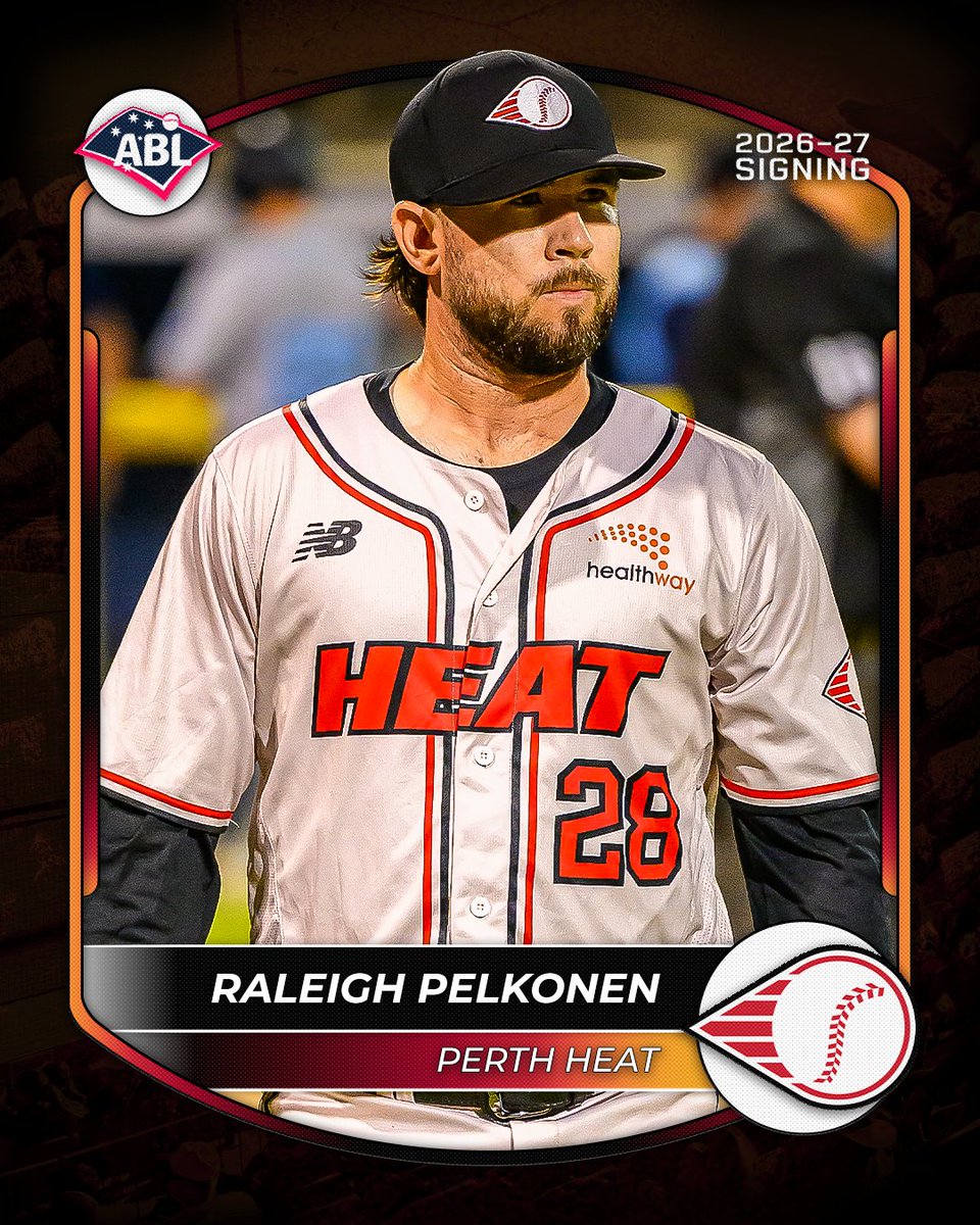 PerthHeatABL's tweet photo. Back on the mound for another Heat Wave. 

LHP Raleigh Pelkonen returns for his third season in Perth after a career-best 12 appearances in 2025/26, including six scoreless outings.

#PerthHeat #CatchTheHeatWave https://t.co/dOcxB5ZrhN
