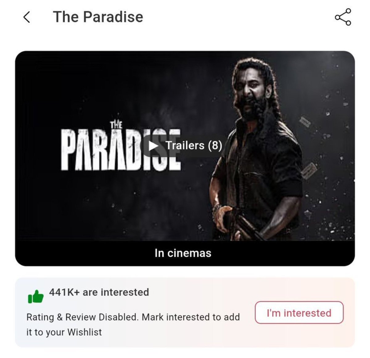 LoyalYashFan's tweet photo. they were barking when the #ToxicTheMovie team disabled the BMS rating. now what? 😭🔥

#TheParadise https://t.co/Sf7m9JHWx7