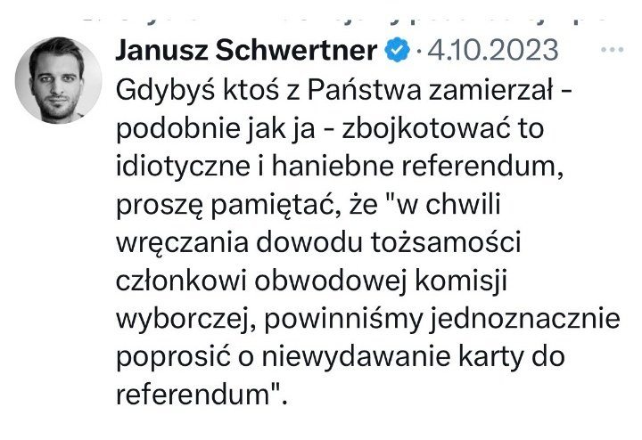 TenWidok's tweet photo. @SchwertnerPL Januszek dzinnikarstwa. Czy takich Januszy można nazwać »kurwami«? https://t.co/HnNrE5OWFb