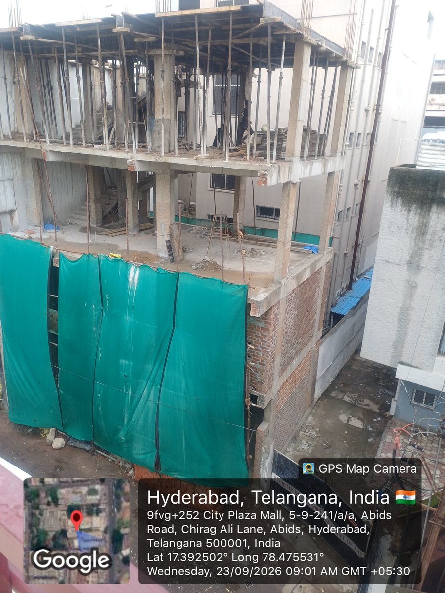 pkhyd1's tweet photo. COMPLAINT - 5,: PLOT LESS THAN 75 YARDS, LESS THAN 15 FEET ROAD, MULTI STORY  building construction  at 5-9-247 abids, Lane  opp. St. George  gramamar school, beside city plaza, Hyderabad. 5th complaint and authorities giving blind eye.
@ZC_Khairatabad https://t.co/GRVvE1jsqo