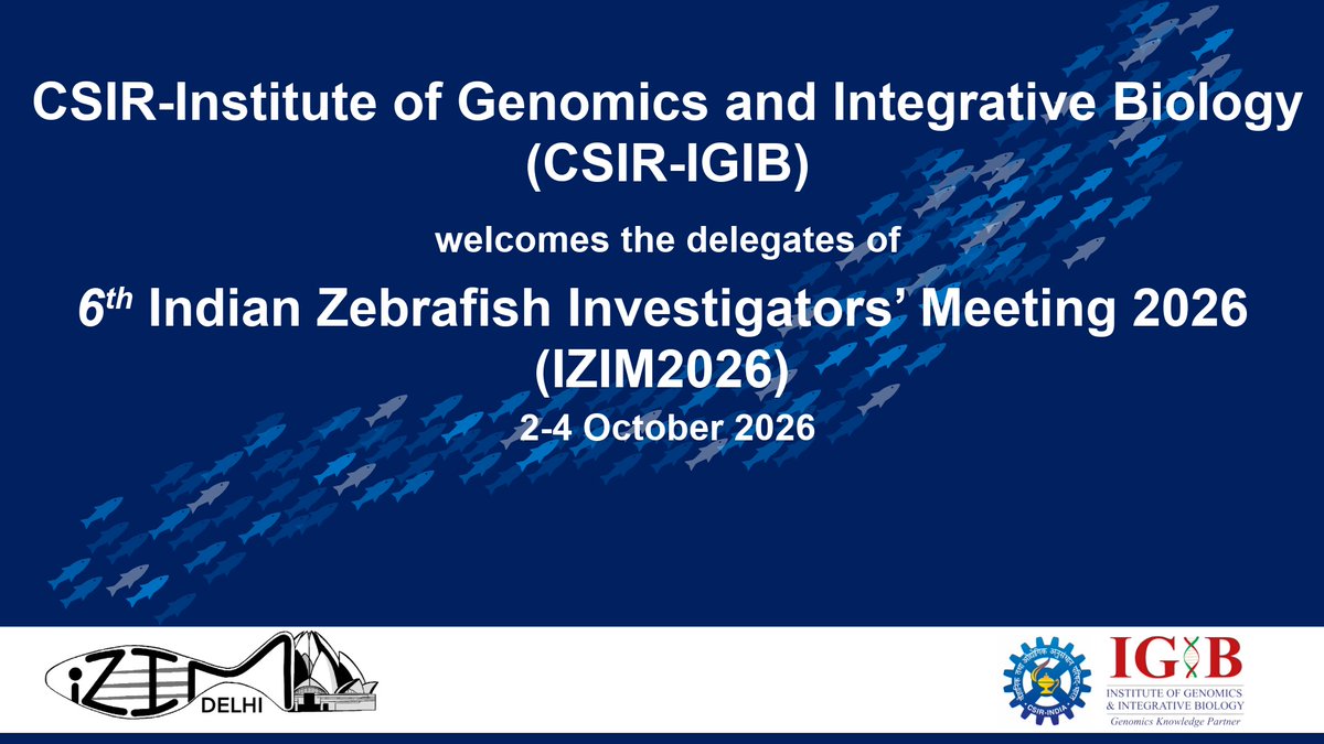 IGIBSocial's tweet photo. We're excited to welcome the delegates of the 6th Indian Zebrafish Investigators Meeting to @IGIBSocial
#IZIM2026 #ZebrafishResearch
@SouvikM29933298 @CSIR_IND @ChetanaX @shruthy_suresh @tnv_lab https://t.co/dk3TsnHSSb