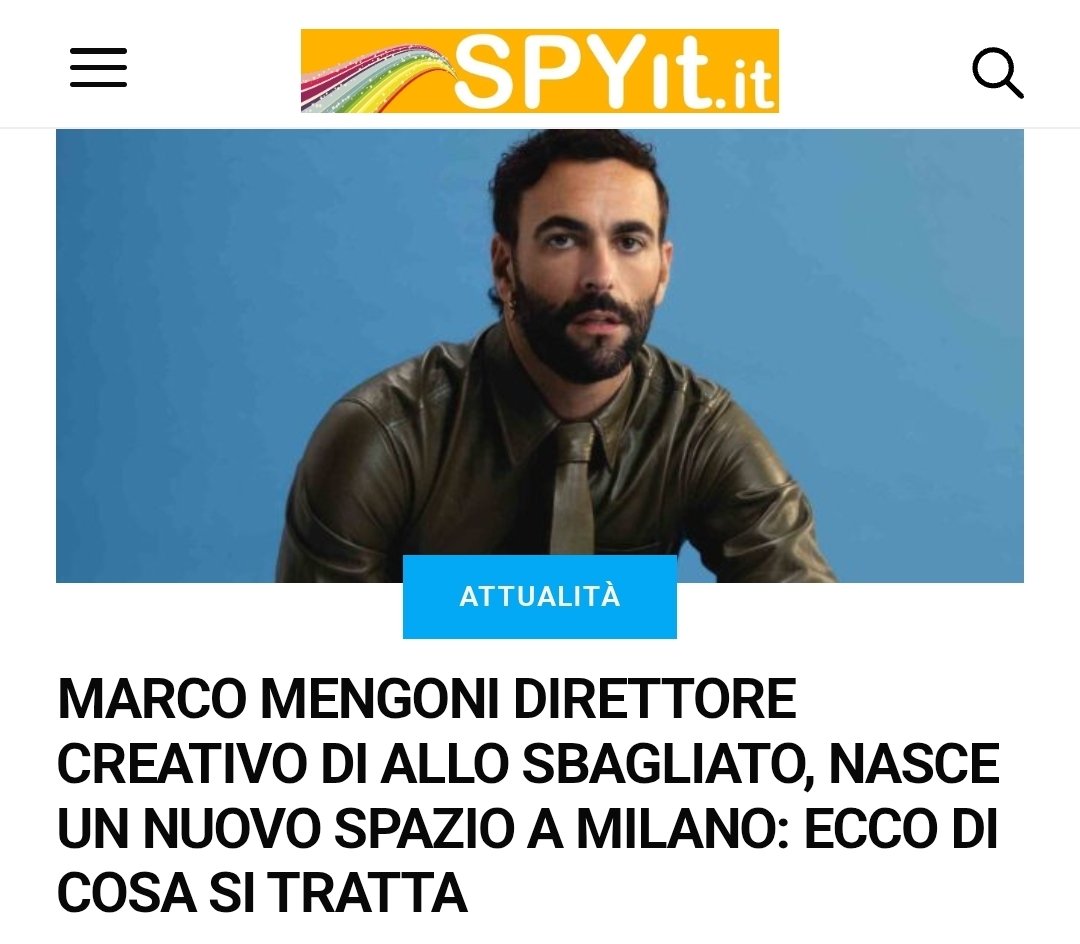 SPYit_official's tweet photo. Marco Mengoni direttore creativo di Allo Sbagliato, nasce un nuovo spazio a Milano: ecco di cosa si tratta ๐ https://t.co/9s6pvjpbtH
#AlloSbagliato
#MarcoMengoni
#Milano
#DirettoreArtistico
#Sbagliato https://t.co/mOoAlHpOWr