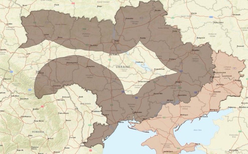 sumlenny's tweet photo. These are typical areas of concentration of russian Shahed drones amid attacks. One clearly sees they use radio stations in Belarus - but also obviously those in russia-occupied Moldovan Transnistria region. Another reason to help Moldova to restore control over their land. https://t.co/BQHJkzREbh
